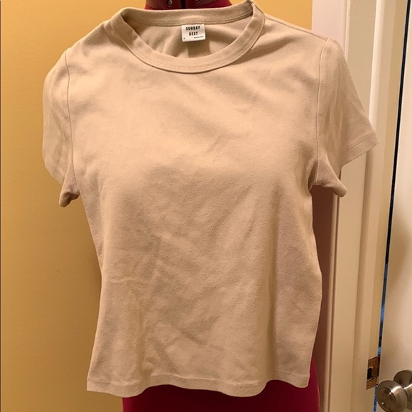 Aritzia Sunday Best BestHug Little Ribbed T-Shirt Baby Tee - Picture 1 of 8